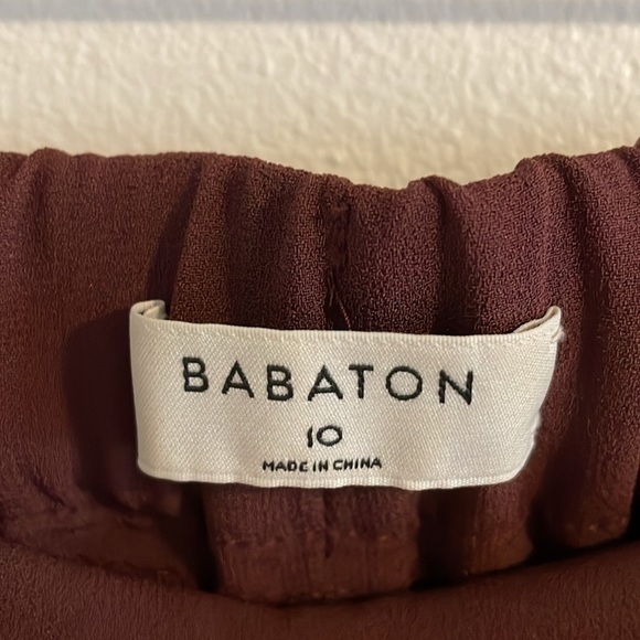 Babaton Aritzia Cropped Conan Pants Women’s Size 10 High Rise Pull On‎ Brown - Picture 7 of 9